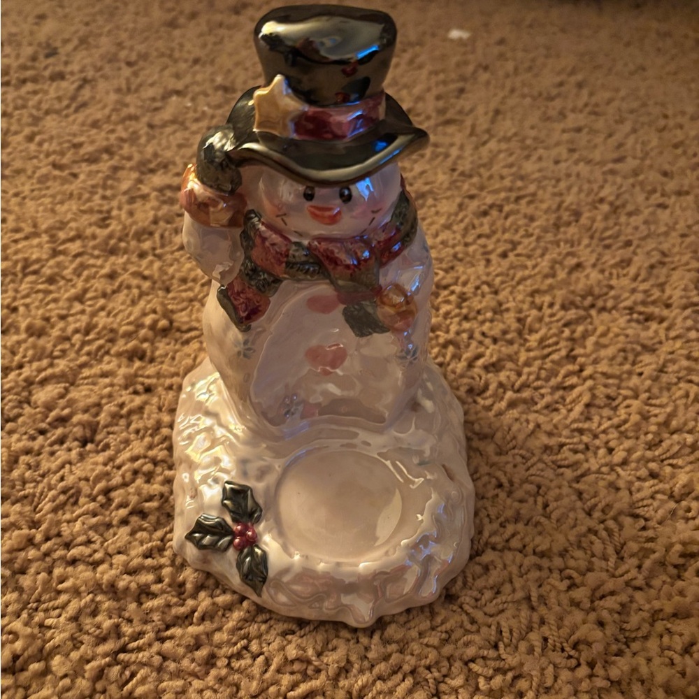 Festive Snowman Candle Holder